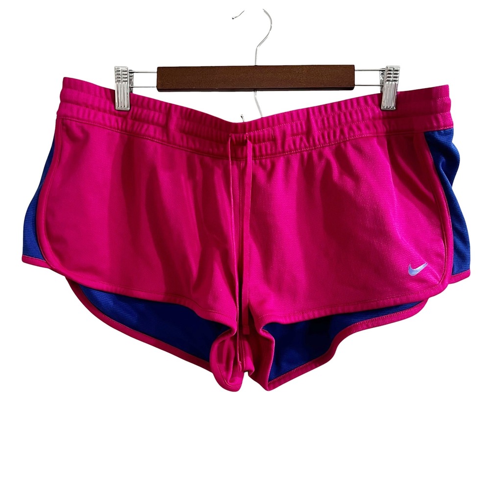 Nike Women Running Shorts Pink Blue XL Athletic Gym Workout Mesh Athleisure